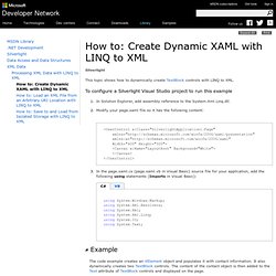 How to: Create Dynamic XAML with LINQ to XML
