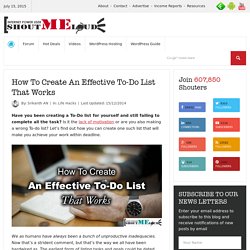 How To Create An Effective To-Do List That Works