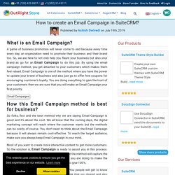 How to create Email Marketing Campaign in SuiteCRM?- Outright