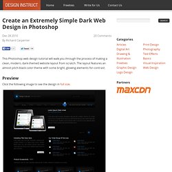 Create an Extremely Simple Dark Web Design in Photoshop