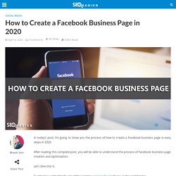 How to Create a Facebook Business Page in 2020 - SEO Basics