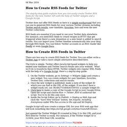 How to Create RSS Feeds for Twitter - Video Tutorial