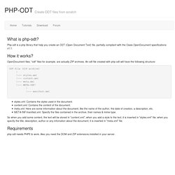 PHP-ODT - Create odt files with php - Home