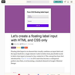 Let's create a floating label input with HTML and CSS only