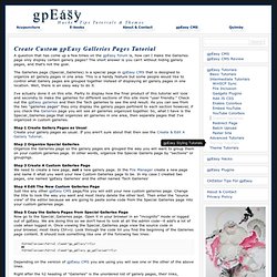 Create A Custom Galleries Page - gpEasy Tutorials