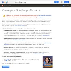 Your name and Google Profiles : Unbrowseable Answers - Google+ Help