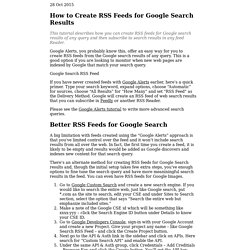 RSS Feeds for Google Searches