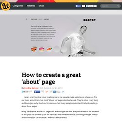 How to create a great ‘about’ page