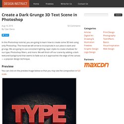 Create a Dark Grunge 3D Text Scene in Photoshop