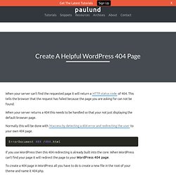 Create A Helpful Wordpress 404 Page
