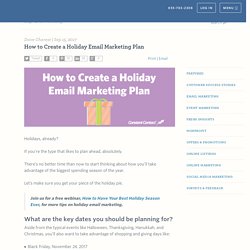 How to Create a Holiday Email Marketing Plan