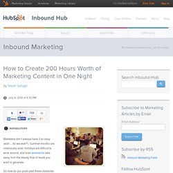How to Create 200 Hours Worth of Marketing Content in One Night