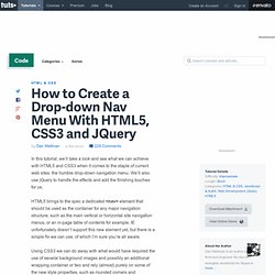 How to Create a Drop-down Nav Menu With HTML5, CSS3 and JQuery