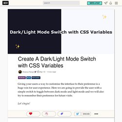 Create A Dark/Light Mode Switch with CSS Variables