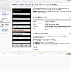 How to create a Llama activity for DGT Task Manager - DGT GTD