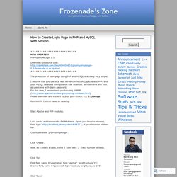 How to Create Login Page in PHP and MySQL with Session « Frozenade’s Zone