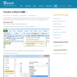 Create Excel Macros - Excel VBA Easy