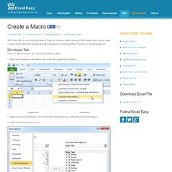 Create a Macro in Excel - Excel VBA Easy