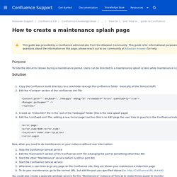 How to create a maintenance splash page