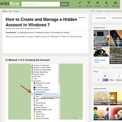 3 Ways to Create and Manage a Hidden Account in Windows 7