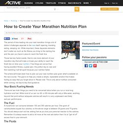 How to Create Your Marathon Nutrition Plan