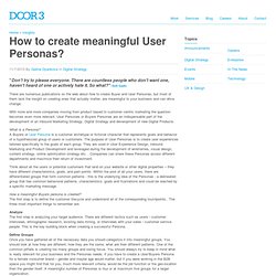 How to create meaningful User Personas?