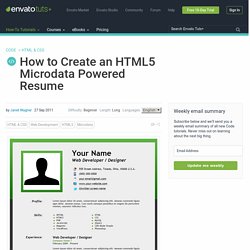 How to Create an HTML5 Microdata Powered Resume