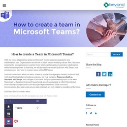 How To Create A Team In Microsoft Teams - Beyond Intranet