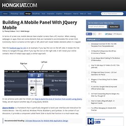 How to Create a Mobile Panel with jQuery Mobile