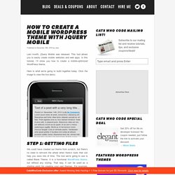 How to create a mobile WordPress theme with jQuery Mobile