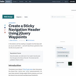 Create a Sticky Navigation Header Using jQuery Waypoints