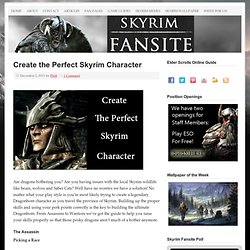 Create the Perfect Skyrim Character & The Skyrim Guild
