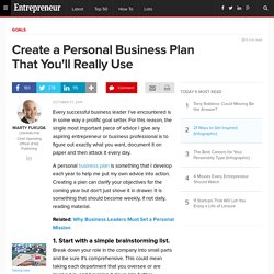 Create a Personal Business Plan That You'll Really Use