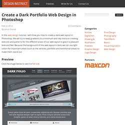 Create a Dark Portfolio Web Design in Photoshop