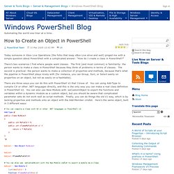 How to Create an Object in PowerShell - Windows PowerShell Blog