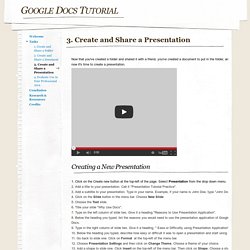 3. Create and Share a Presentation - Google Docs Tutorial