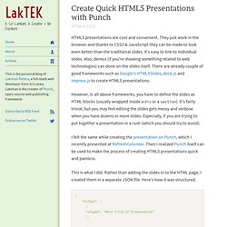 Create Quick HTML5 Presentations with Punch