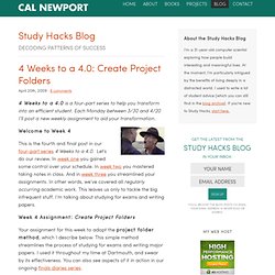 4 Weeks to a 4.0: Create Project Folders