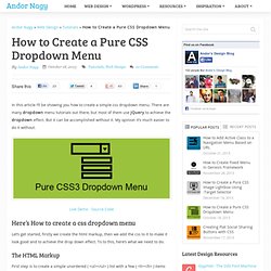 Pure CSS3 Dropdown Menu - Andor Nagy