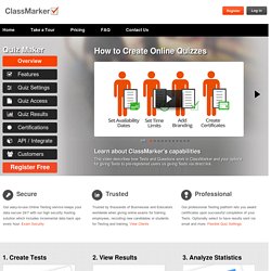 How to create online quizzes and exams ClassMarker
