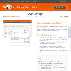 Quotes Project Management Tool - Create & Email Quotes - ProWorkFlow