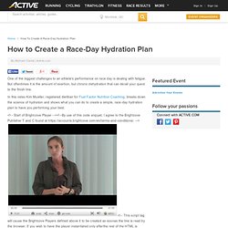 How to Create a Race-Day Hydration Plan