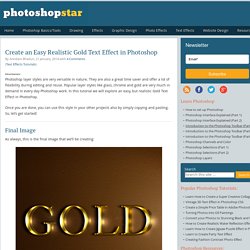 Create an Easy Realistic Gold Text Effect in Photoshop