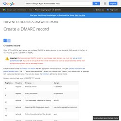 Add a DMARC record - G Suite Administrator Help