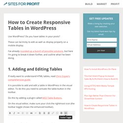 How to Create Responsive Tables in Wordpress
