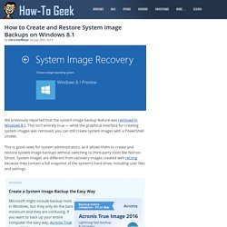 How to Create and Restore System Image Backups on Windows 8.1