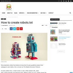 How to create robots.txt How to create robots.txt - SSEDUCATIONLAB