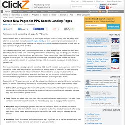 Create New Pages for PPC Search Landing Pages