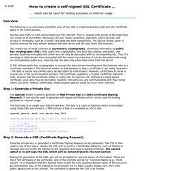 How to create a self-signed Certificate