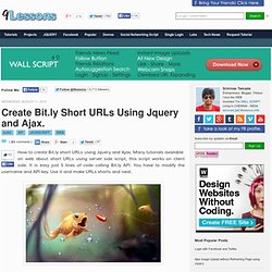 Create Bit.ly Short URLs Using Jquery and Ajax.